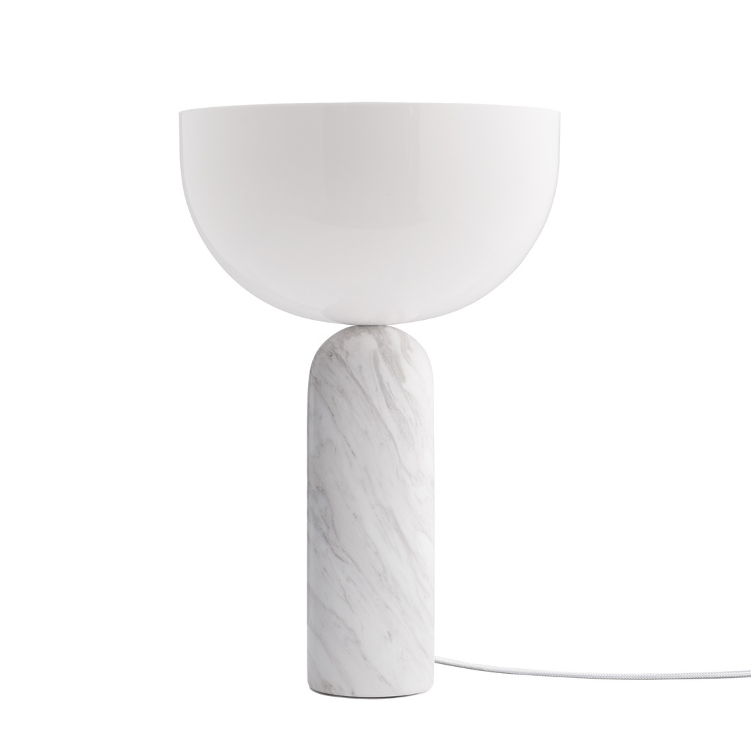 New Works Kizu Table Lamp Marmor weiss, Ø: 30 cm / H: 45 cm