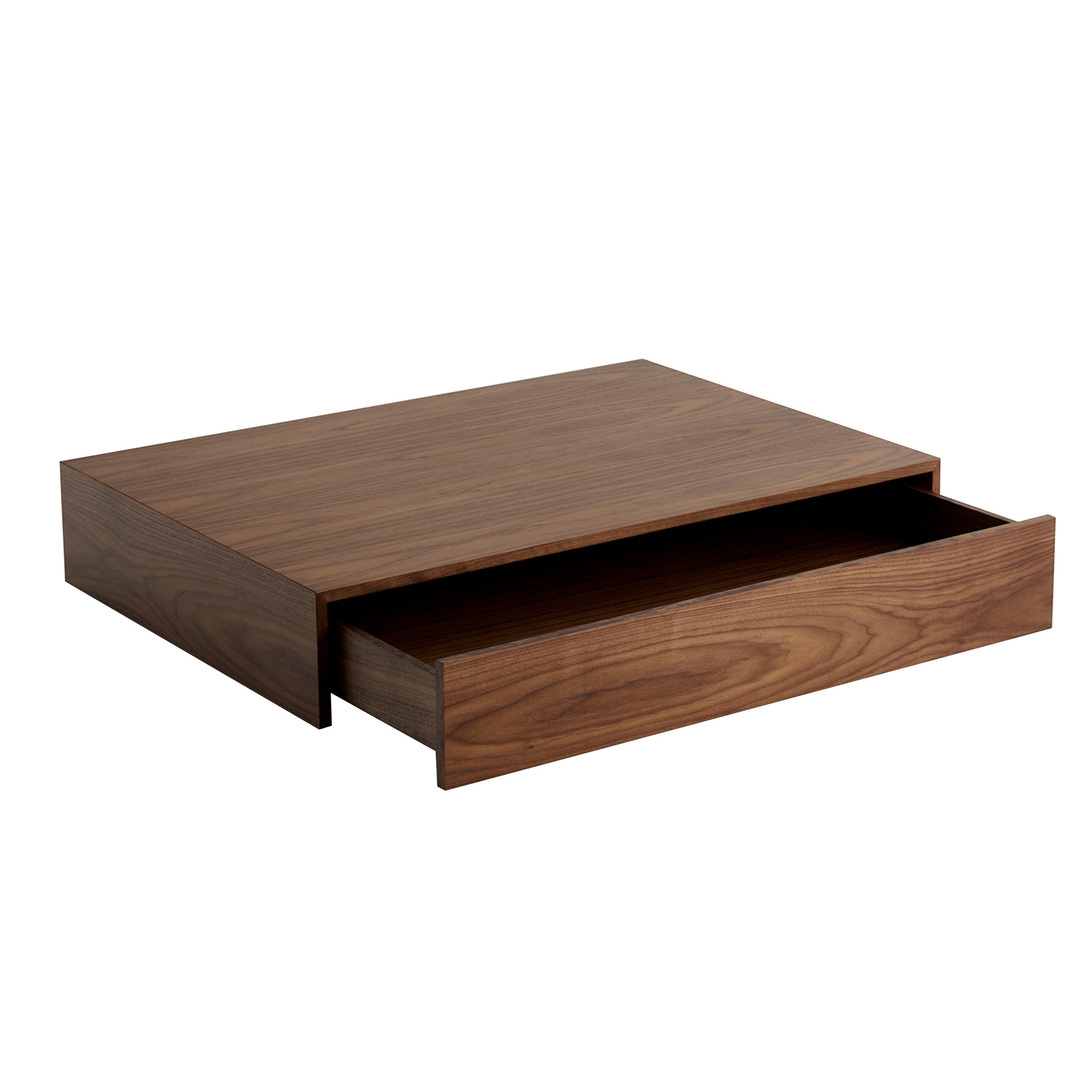 New Works Mass Coffee Table Wide Mit Schublade, Walnussfurnier