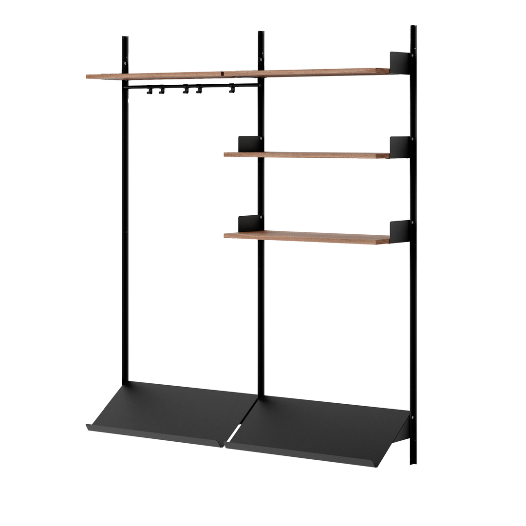 New Works New Works Wardrobe Shelf 3 Walnussfurnier / Schwarz
