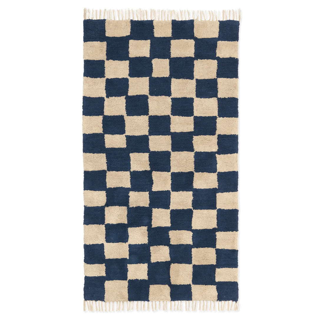 Ferm Living Mara Washable Rug B: 90 cm / L: 250 cm , Dunkelblau