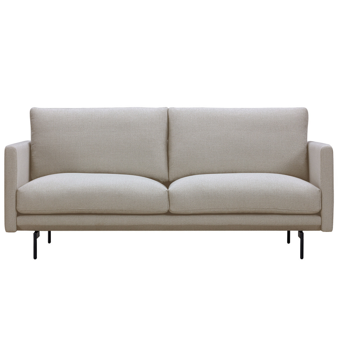 Wendelbo Trace Sofa Kieselweiss 02 - Navona, L: 177 cm, Stahl schwarz pulverbeschichtet