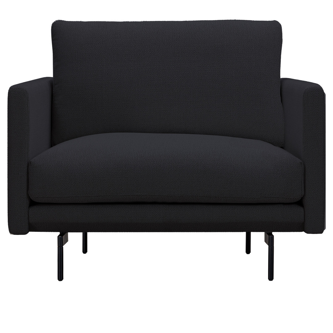 Wendelbo Trace 1 Seater Dunkelgrau 06 - Navona, Stahl schwarz pulverbeschichtet