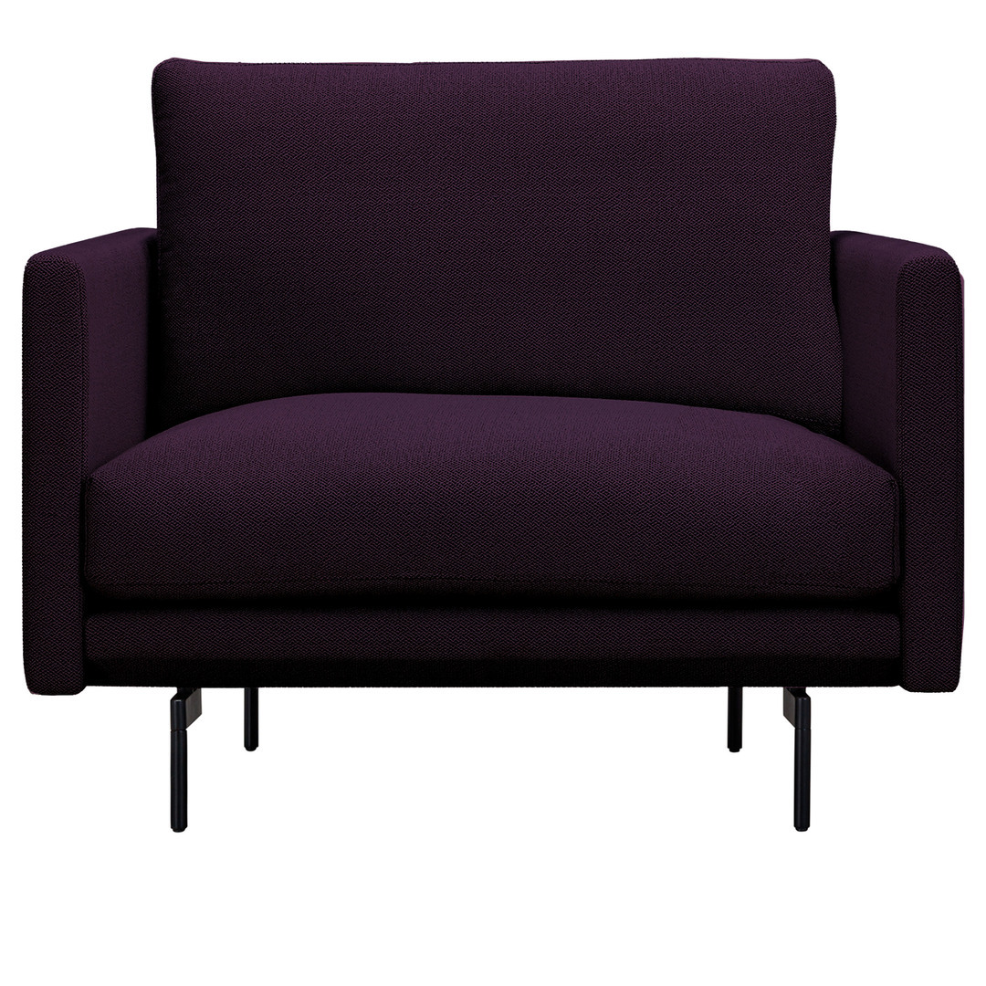 Wendelbo Trace 1 Seater Dunkles Bordeauxrot 08 - Navona, Stahl schwarz pulverbeschichtet
