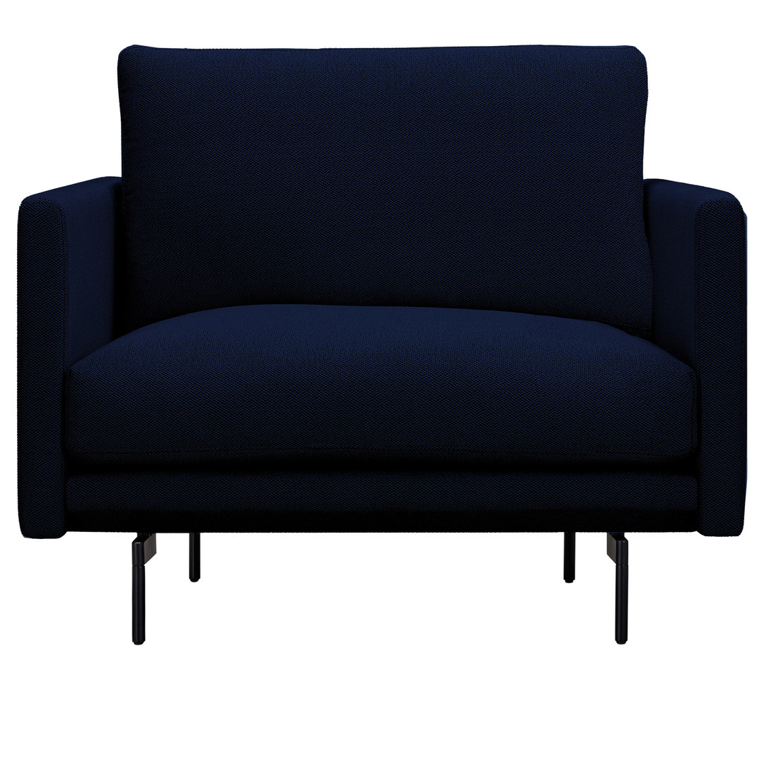 Wendelbo Trace 1 Seater Dunkelblau 12 - Navona, Stahl schwarz pulverbeschichtet