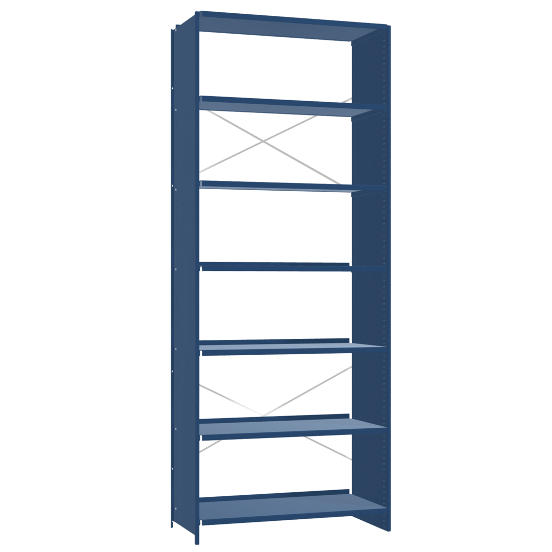 Lehni Aluminium-Regal Höhe: 220 cm Aluminium farblos eloxiert, B: 88 cm, T: 25 cm