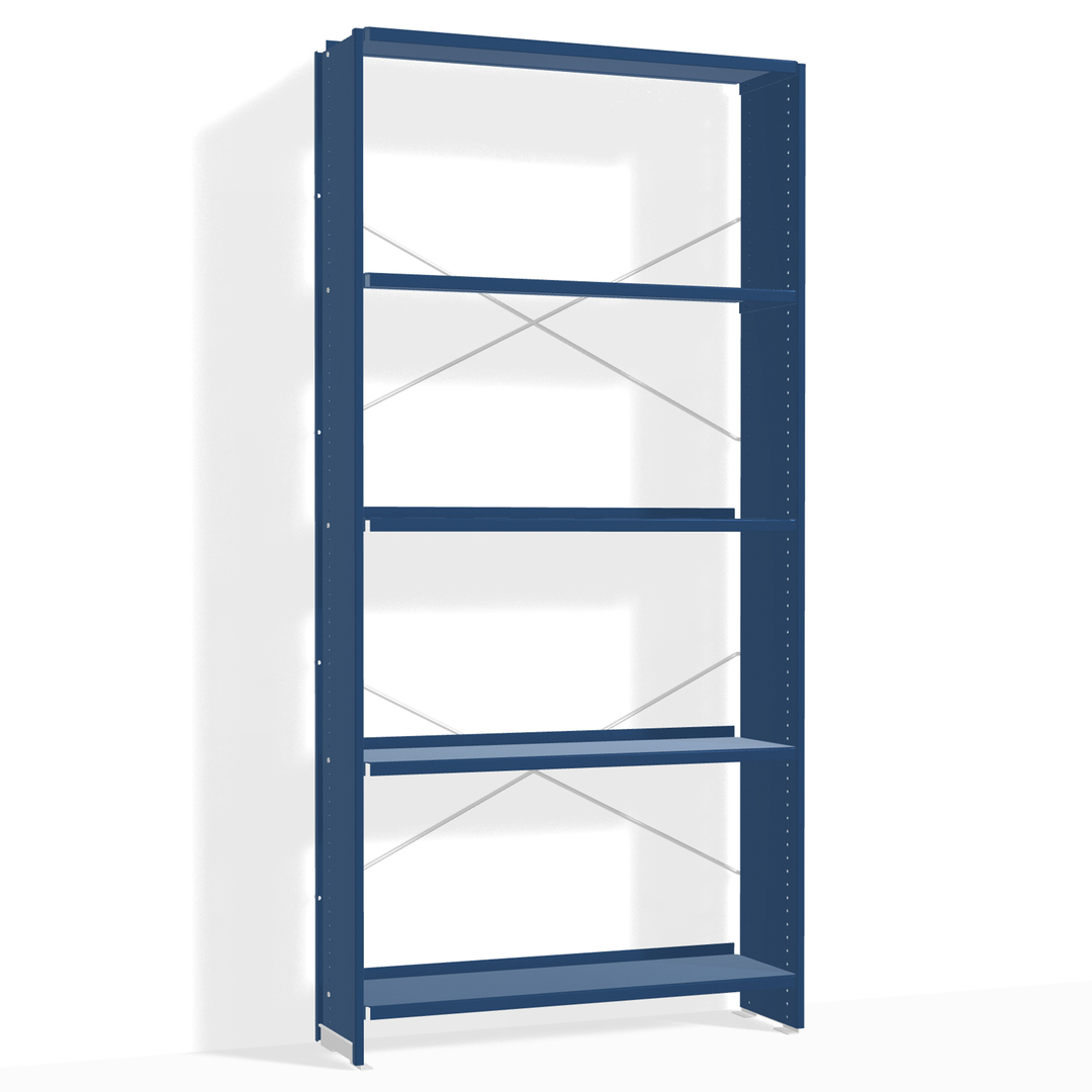 Lehni Aluminium-Regal Höhe: 180 cm Lehniblau, B: 88 cm, T: 25 cm