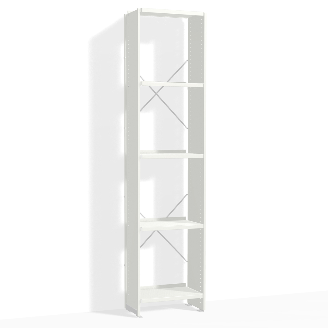 Lehni Aluminium-Regal Höhe: 180 cm Weiss, B: 44 cm, T: 25 cm
