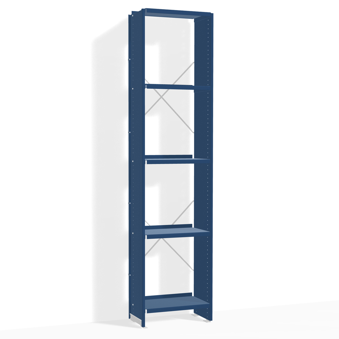Lehni Aluminium-Regal Höhe: 180 cm Lehniblau, B: 44 cm, T: 25 cm