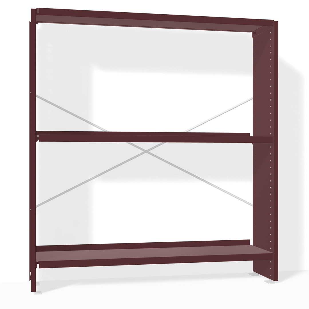 Lehni Aluminium-Regal Höhe: 95 cm Schwarzrot, B: 88 cm, T: 25 cm