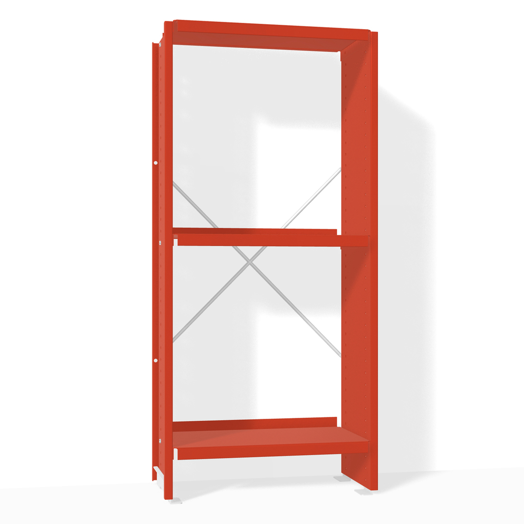 Lehni Aluminium-Regal Höhe: 95 cm Blutorange, B: 44 cm, T: 25 cm