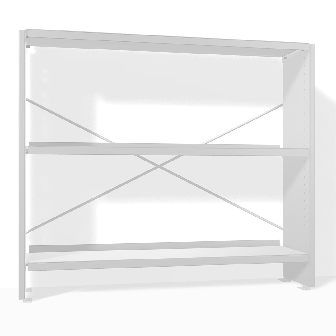 Lehni Aluminium-Regal Höhe: 75 cm Aluminium farblos eloxiert, B: 88 cm, T: 25 cm