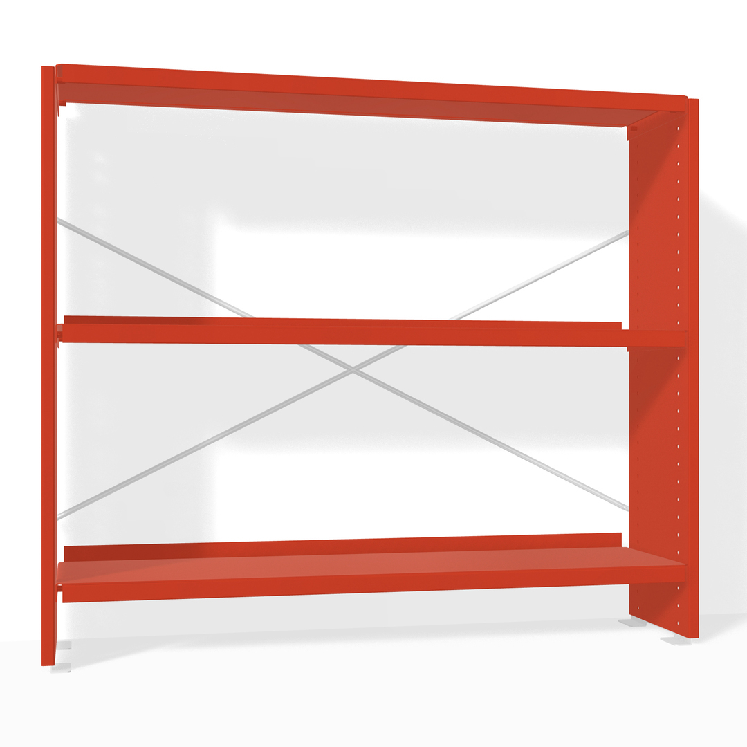 Lehni Aluminium-Regal Höhe: 75 cm Blutorange, B: 88 cm, T: 25 cm