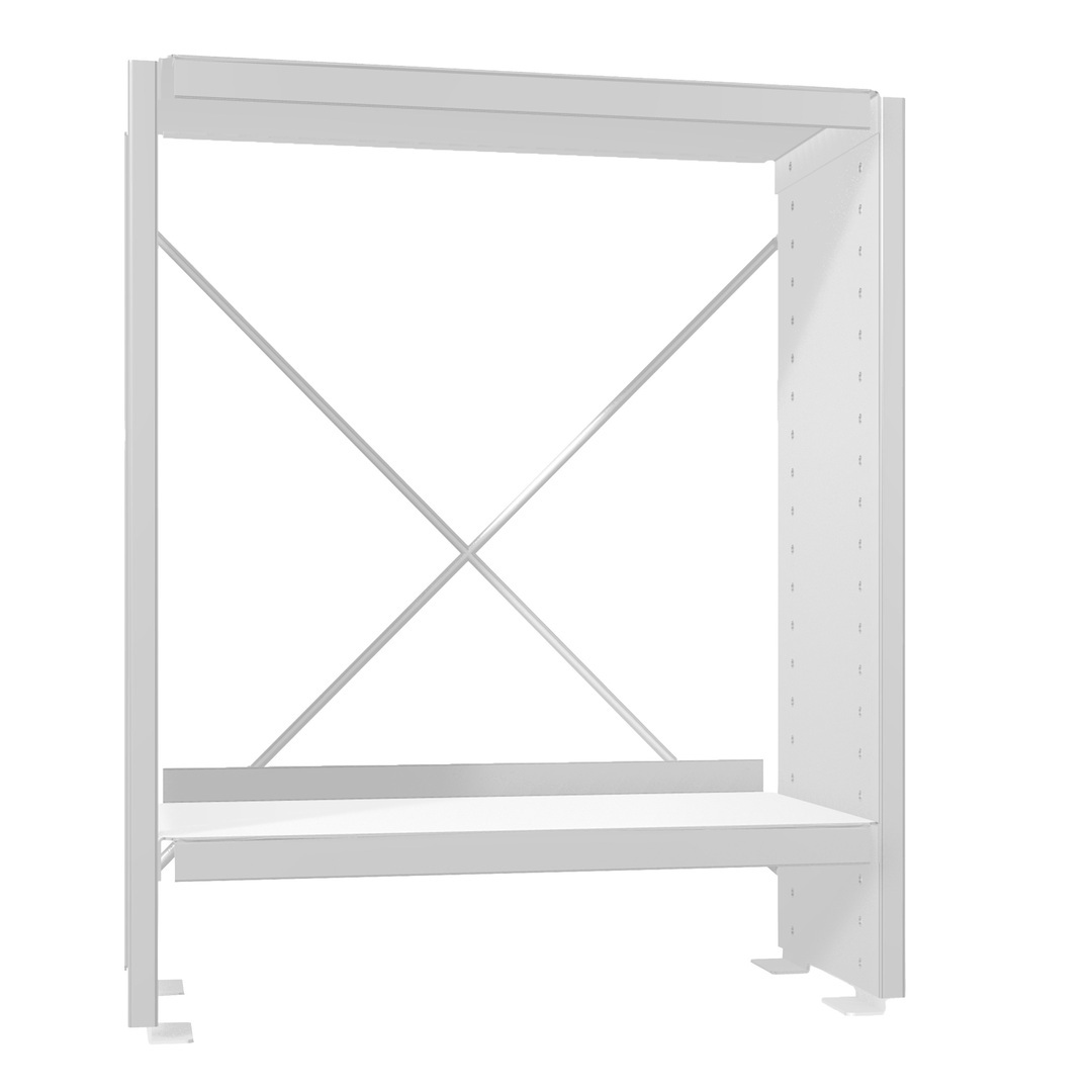 Lehni Aluminium-Regal Höhe: 52.5 cm Perlweiss, B: 44 cm, T: 33 cm 