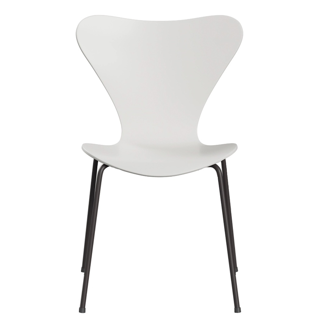 Fritz Hansen Series 7 Furnier lackiert Weiss 100, 43 cm , Warm Graphite 180