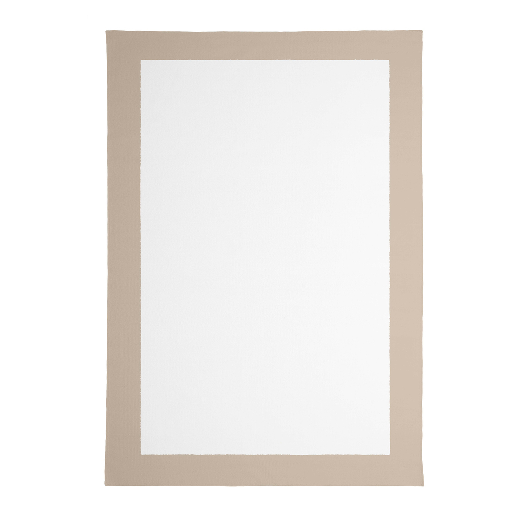MY BENI Teppich EF-DC001 B: 100 cm / L: 140 cm , Wollweiss / Camel Beige