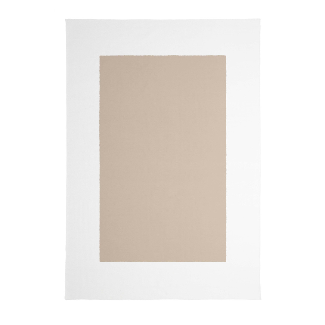 MY BENI Teppich EF-DC002 B: 100 cm / L: 140 cm , Camel Beige / Wollweiss