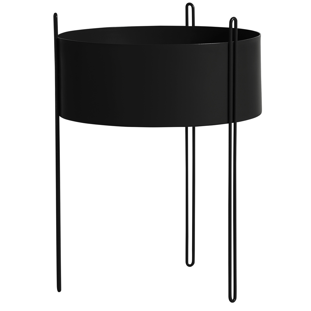 Woud Pidestall Planter Large Schwarz, Ø: 40 cm / H: 55 cm