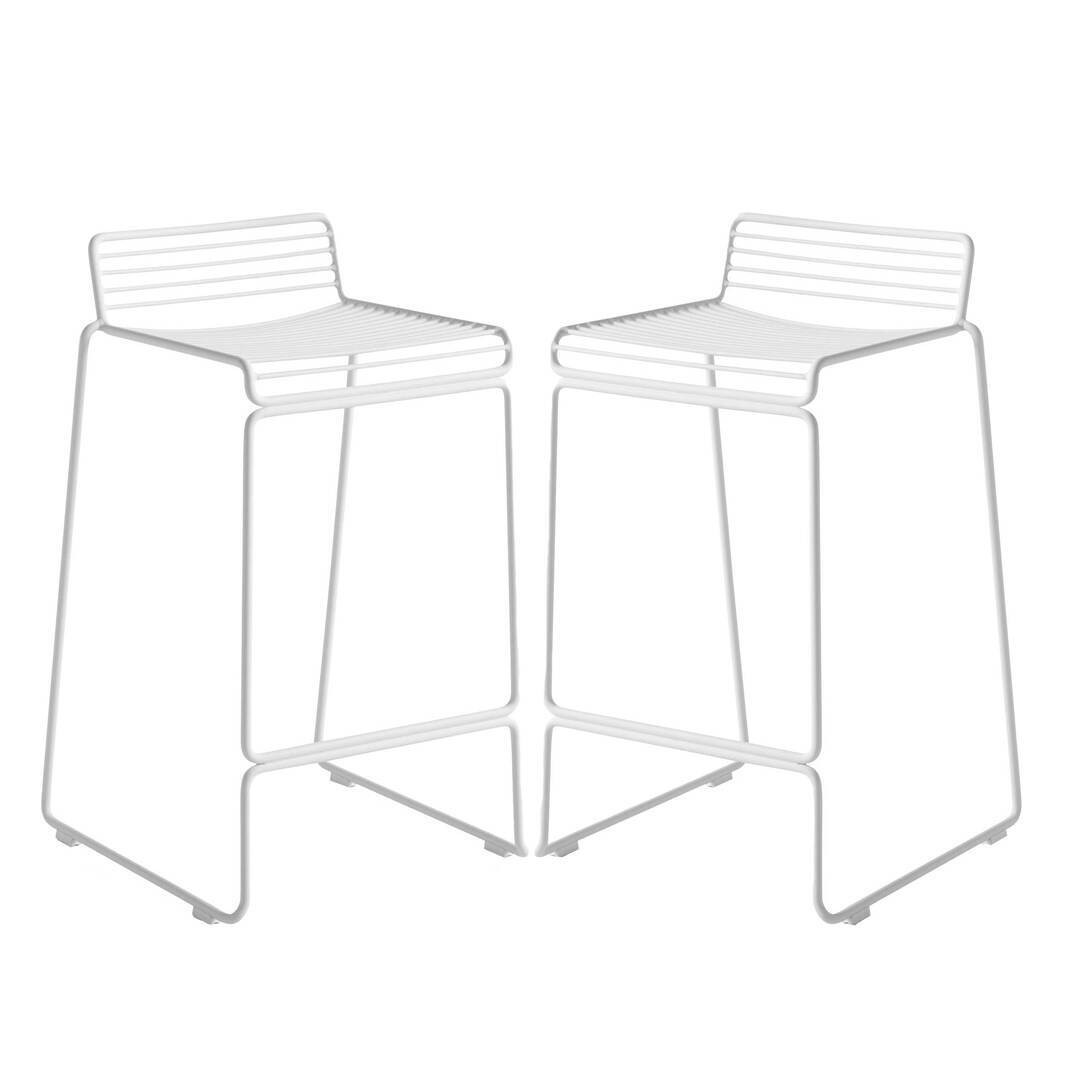 HAY Hee Bar Stool Weiss, H: 65 cm 