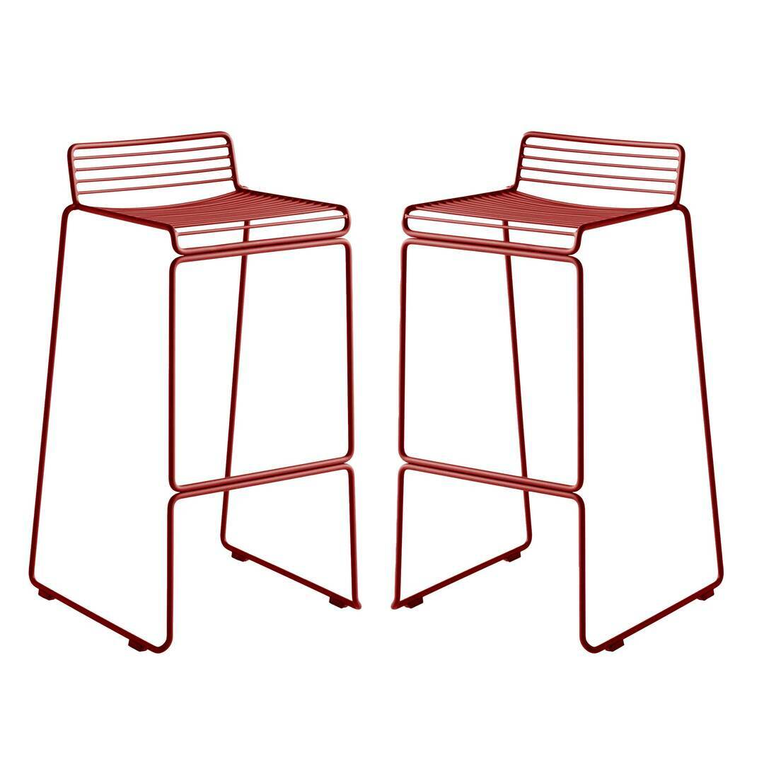 HAY Hee Bar Stool Rostrot, H: 75 cm 