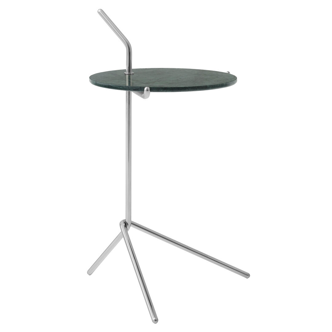 &Tradition Halten Side Table SH9 Edelstahl poliert, Verde Guatemala Marmor