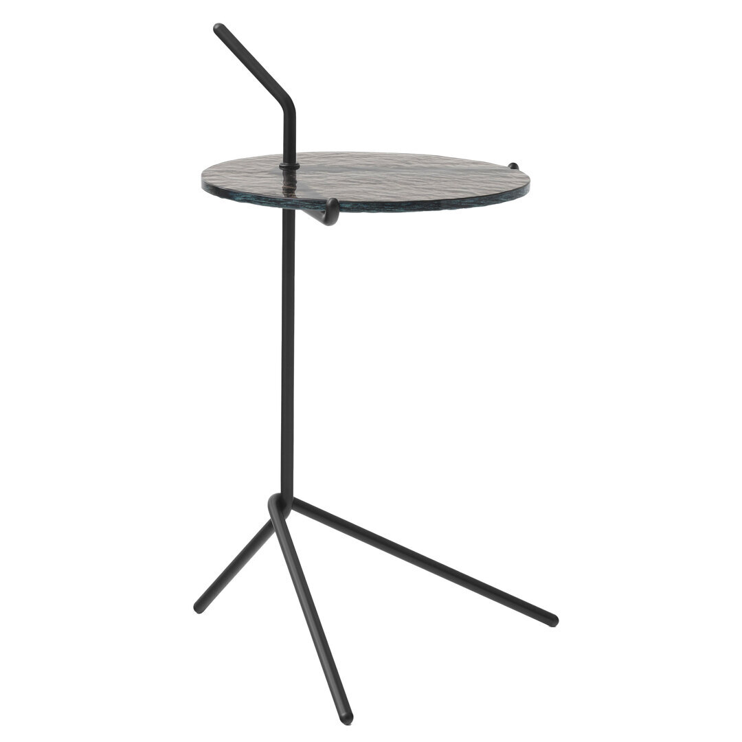 &Tradition Halten Side Table SH9 Stahl Warm Black, Rauchglas