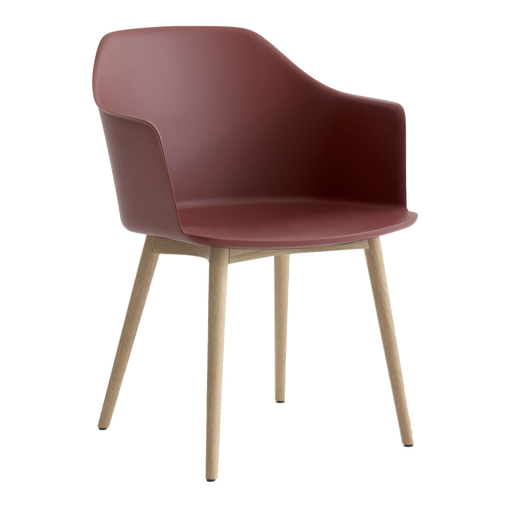 &Tradition Rely Dining Chair HW76 ungepolstert Rotbraun, Eiche lackiert