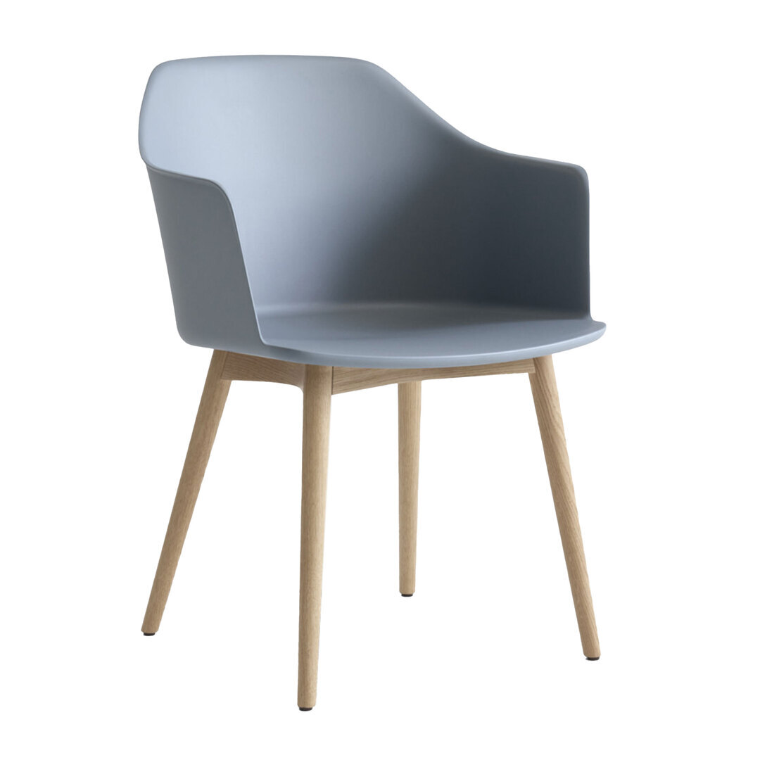 &Tradition Rely Dining Chair HW76 ungepolstert Hellblau, Eiche lackiert