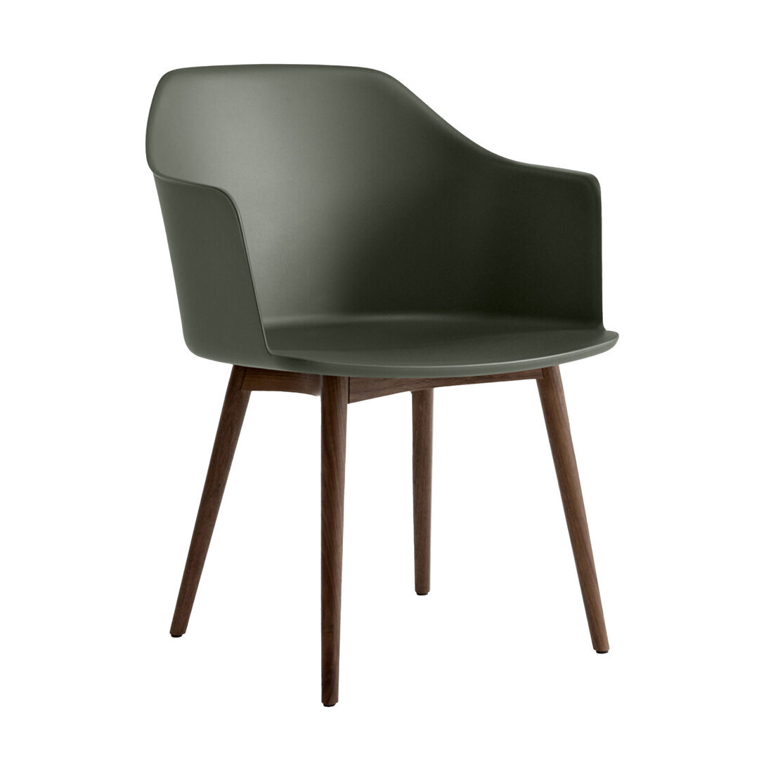 &Tradition Rely Dining Chair HW76 ungepolstert Bronze Green, Walnuss lackiert