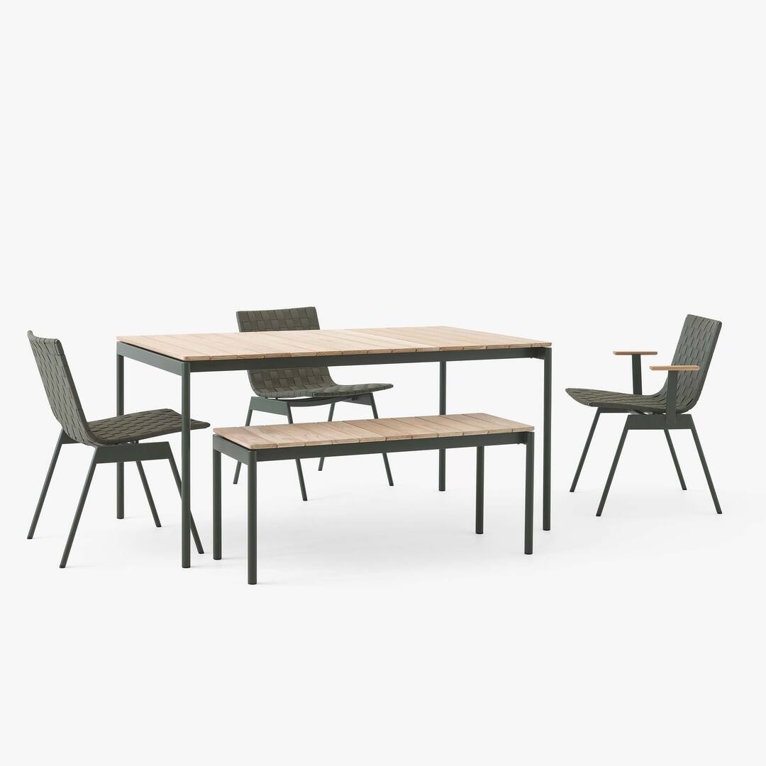 &Tradition Ville Bench AV27 & AV28 Bronze Green, B: 180 cm