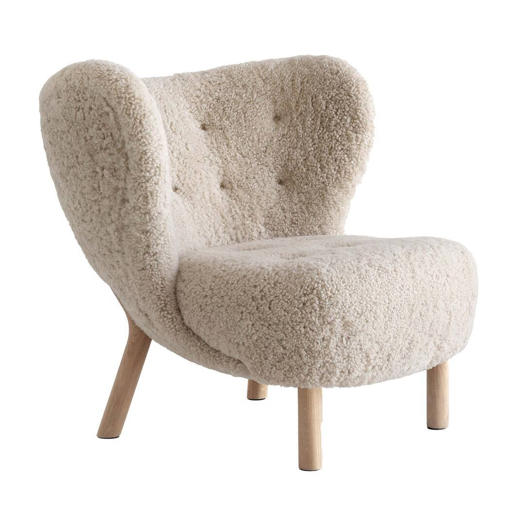 &Tradition Sessel 'Little Petra VB1' Eiche geölt, Moonlight - Sheepskin