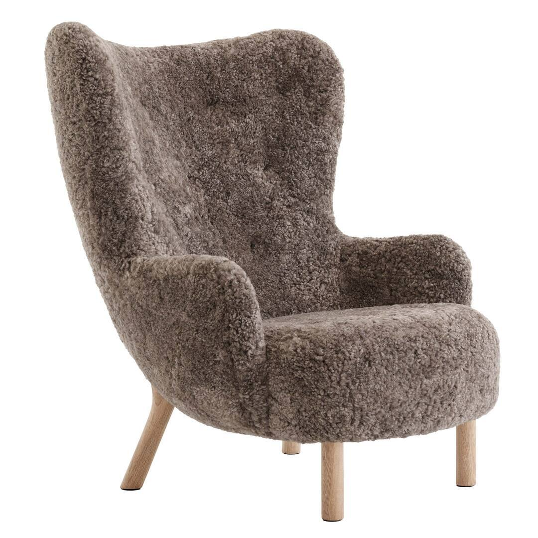 &Tradition Petra Lounge Chair VB3 Walnuss geölt, Moonlight - Sheepskin