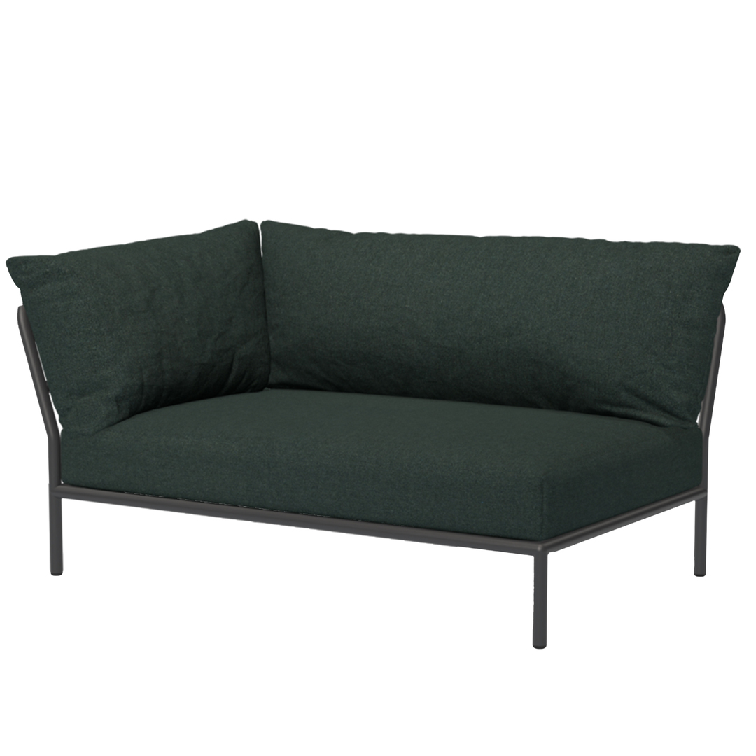 Houe Level 2 Corner Dark Grey 51, Alpine 44 - Sunbrella Heritage, Armlehne links