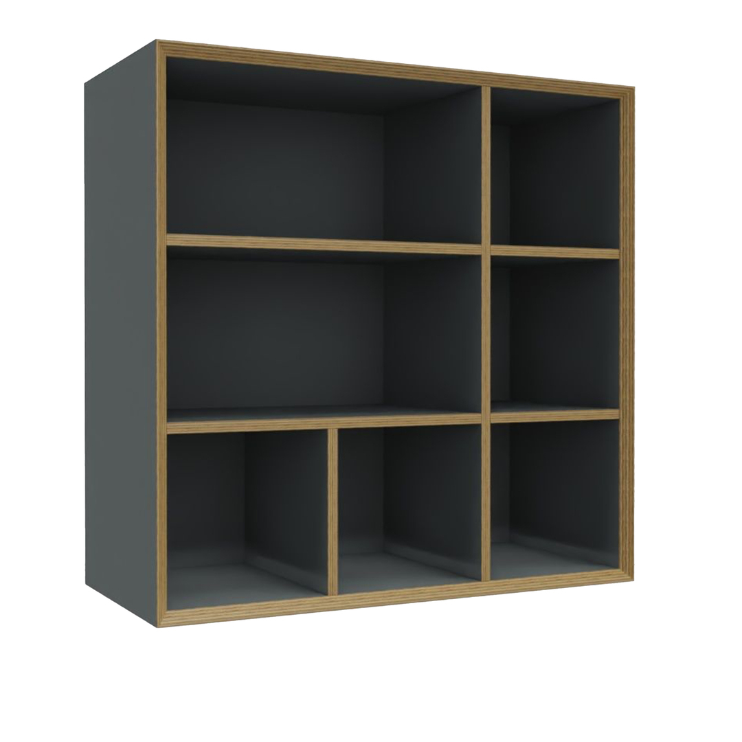 Müller Small Living Regalmodul 'Vertiko Ply' Anthrazit - CPL Beschichtung, Variante Six