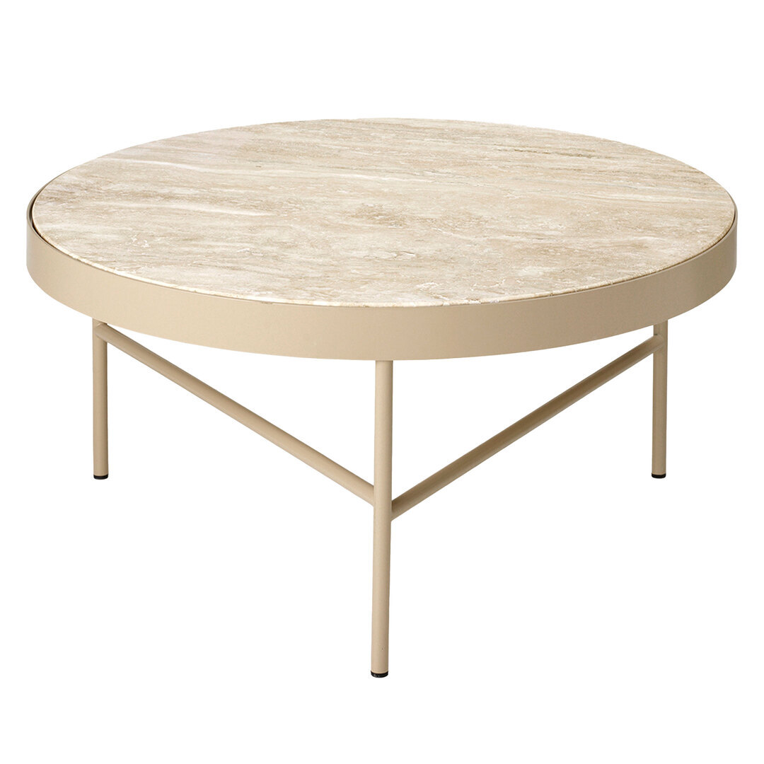 Ferm Living Travertine Table Large Ø: 70.5 cm / H: 35 cm, Cashmere