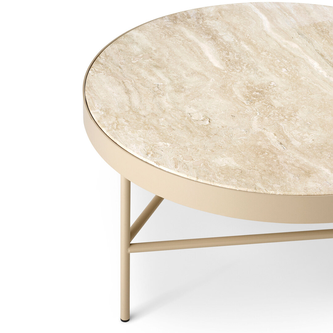 Ferm Living Travertine Table Large Ø: 70.5 cm / H: 35 cm, Cashmere