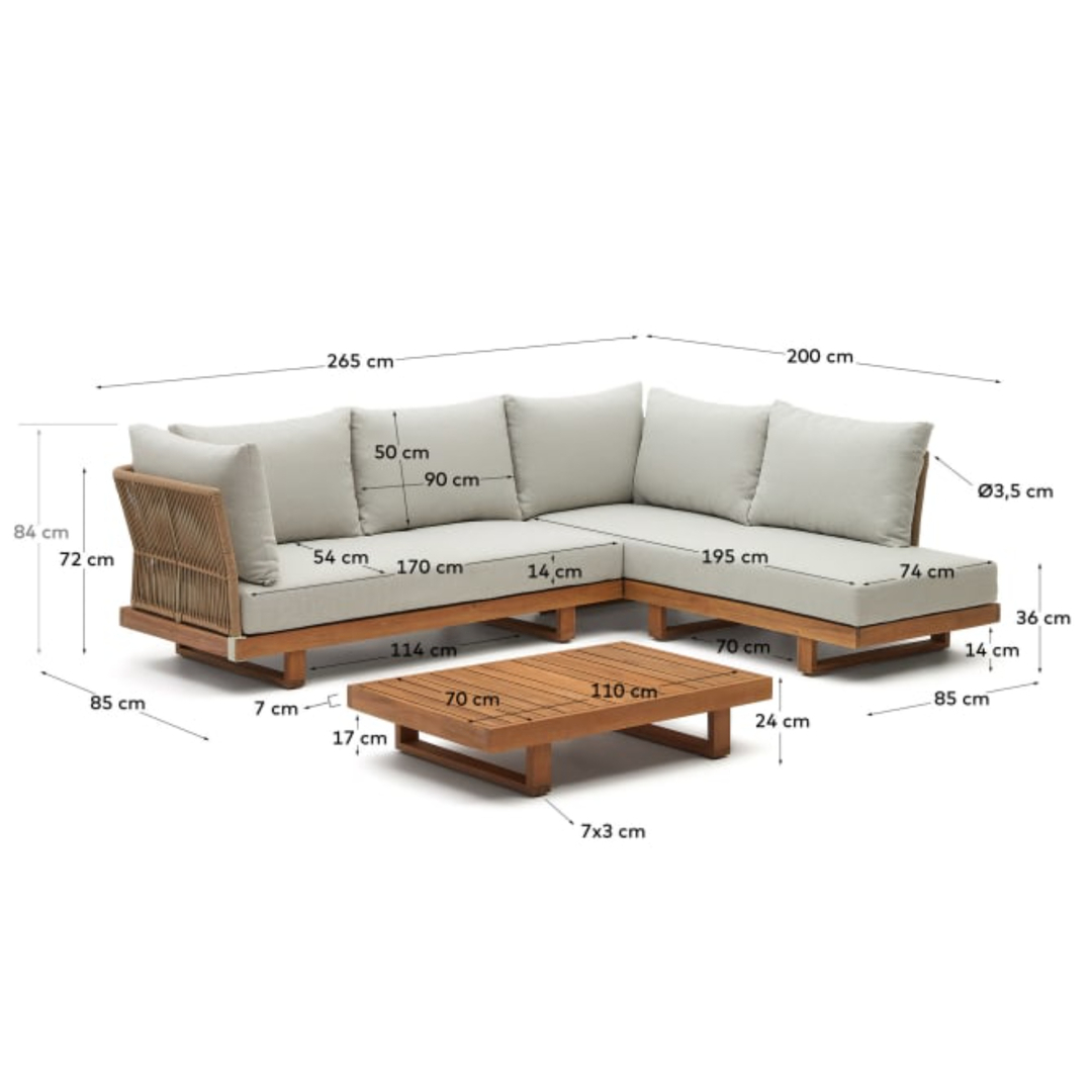 Raco Outdoor Ecksofa 5 Sitzer Mit Couchtisch Details 8