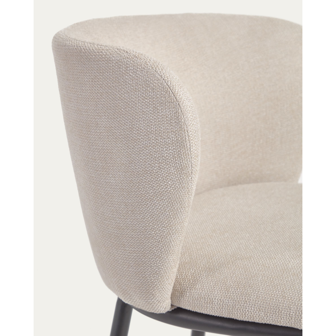 Kave Home Ciselia Barhocker Chenille 2Er Set - Preis Pro Stuhl Beige
