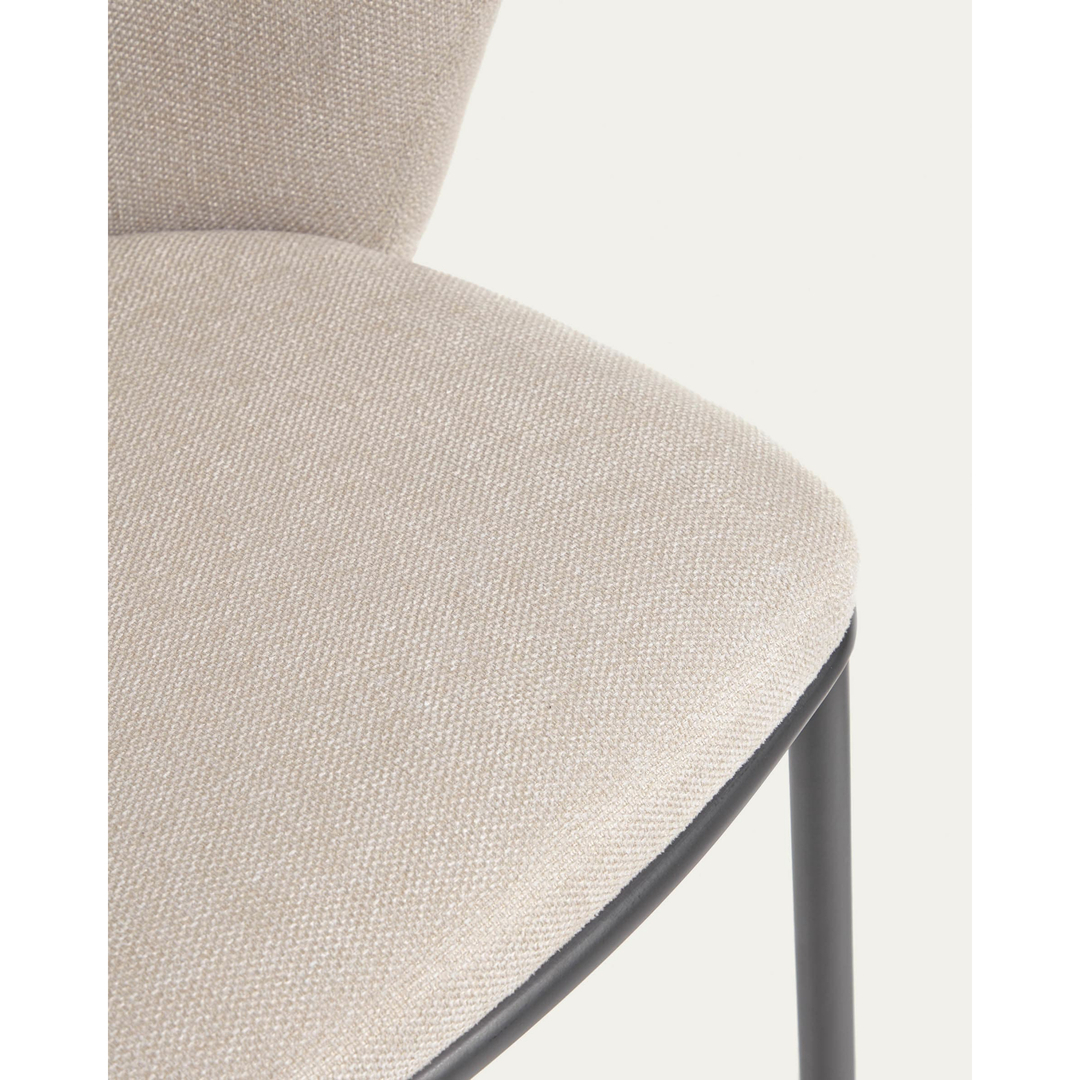 Kave Home Ciselia Barhocker Chenille 2Er Set - Preis Pro Stuhl Beige