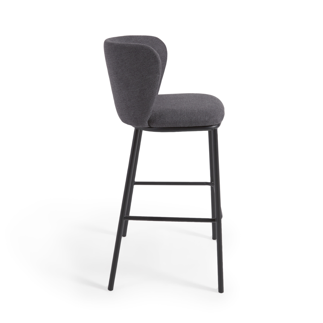 Kave Home Ciselia Barhocker Chenille 2Er Set - Preis Pro Stuhl Gray