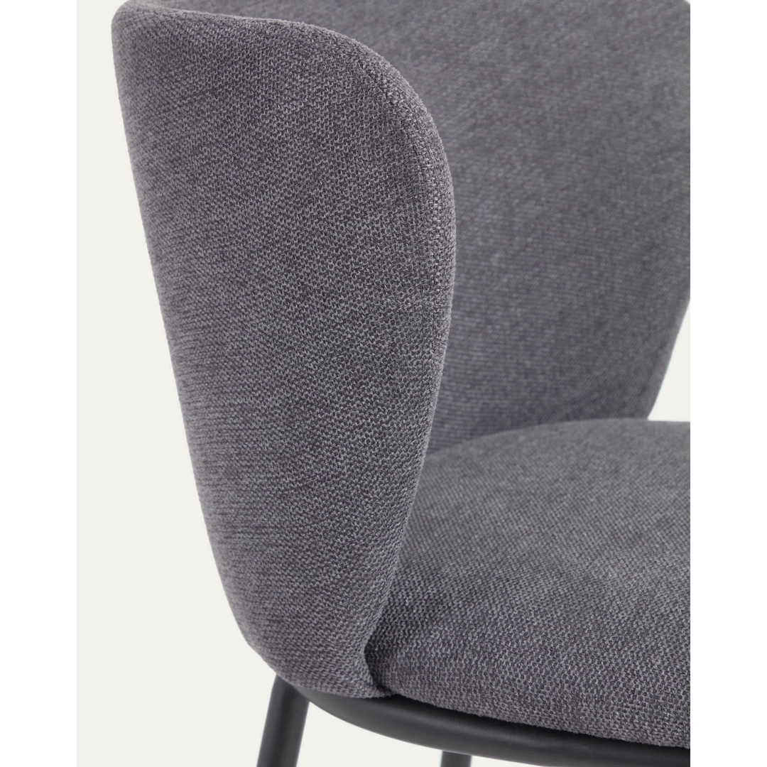 Kave Home Ciselia Barhocker Chenille 2Er Set - Preis Pro Stuhl Gray