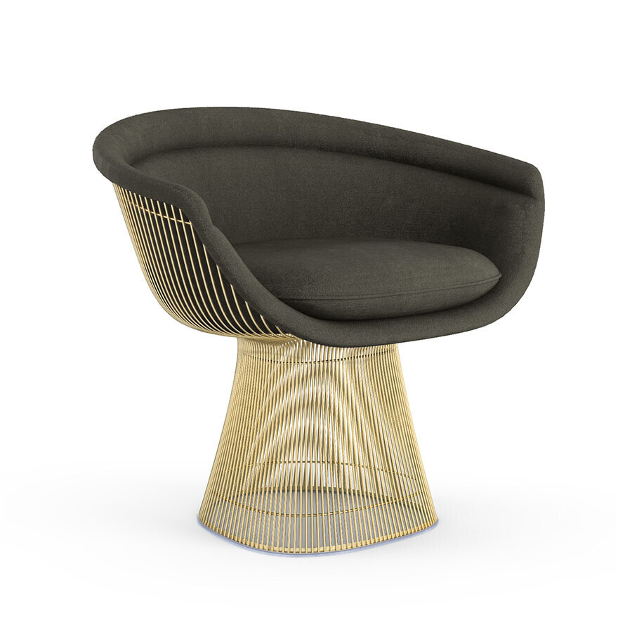Knoll International Gold Lounge Chair 'Platner' Von Knoll International  Circa Charcoal