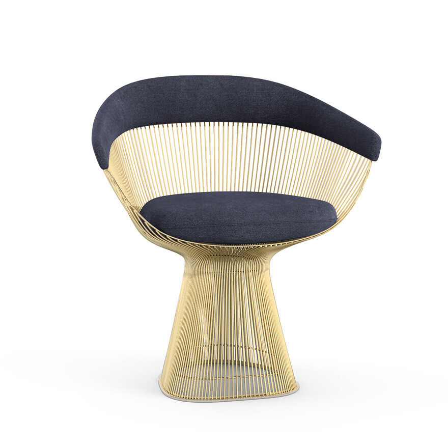 Knoll International Gold Armchair Platner Von Knoll International  Circa Blue