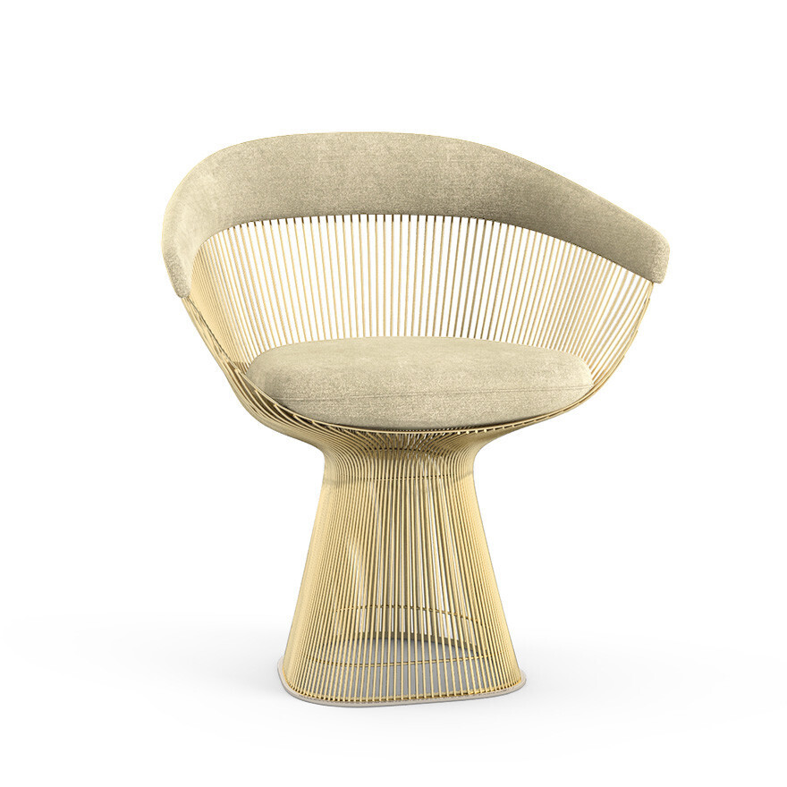 Knoll International Gold Armchair Platner Von Knoll International  Circa Ivory