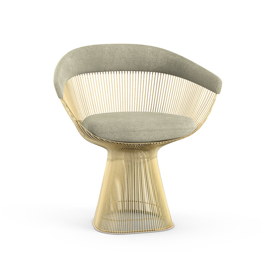 Knoll International Gold Armchair Platner Von Knoll International  Circa Silver