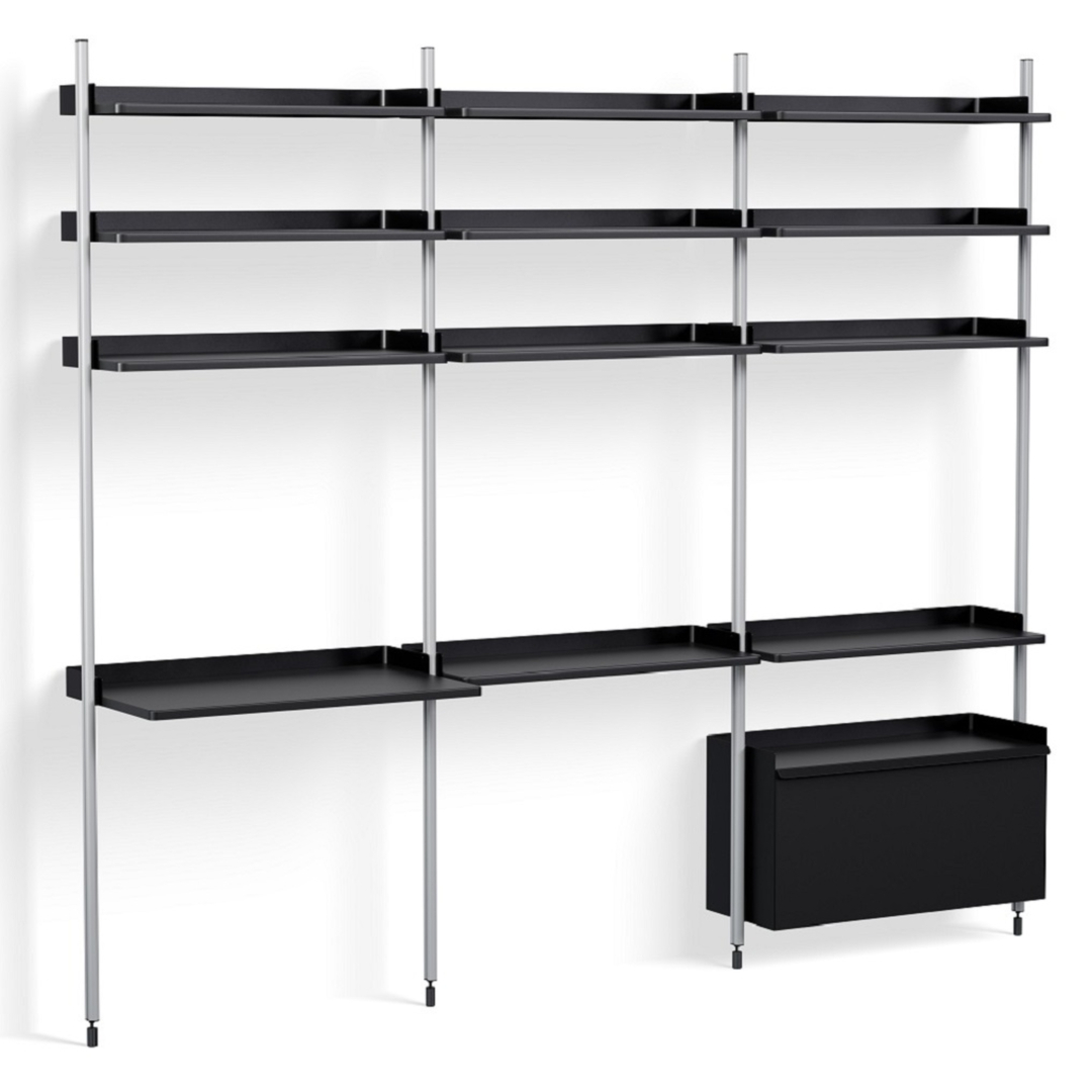 HAY Regalsystem Combination 23 - 3 Coloumns Pier von Hay PS Black , Clear