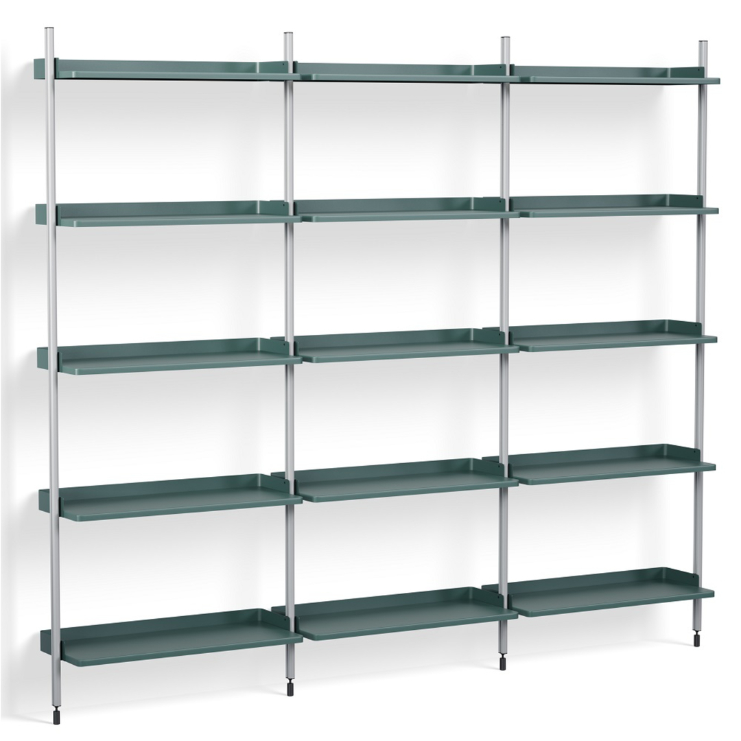 HAY Regalsystem Combination 113 - 3 Coloumn Pier von Hay Blue, Clear anodized aluminium