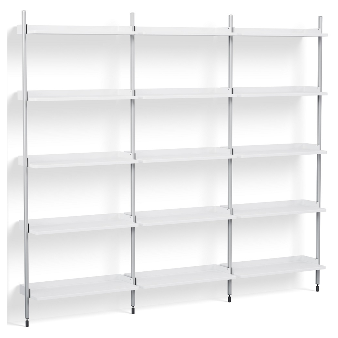 HAY Regalsystem Combination 113 - 3 Coloumn Pier von Hay White, Black anodized aluminium