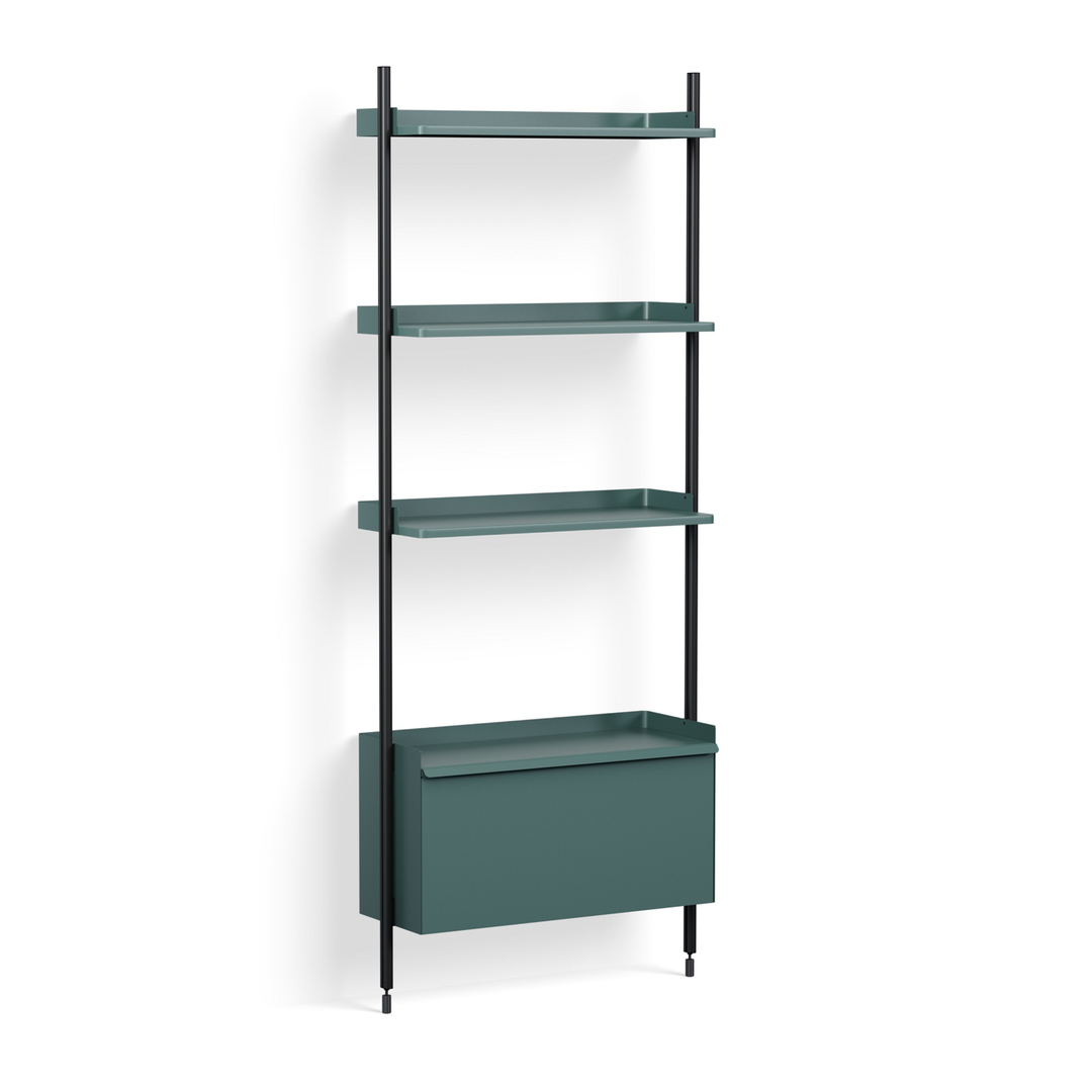 HAY Regalsystem Combination 131 - Column 1 Pier von Hay Blue, Black anodized aluminium