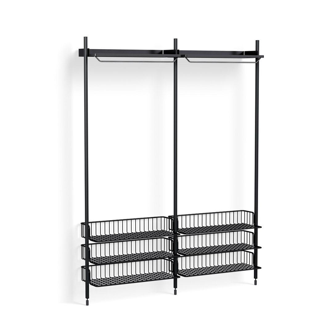 HAY Regalsystem Combination 1022 - 2 Column Pier von Hay Anthracite wire shelf