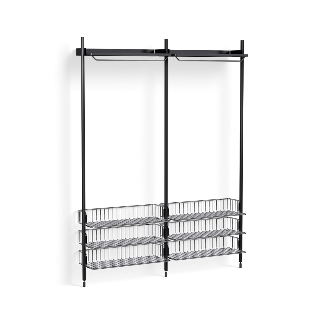 HAY Regalsystem Combination 1022 - 2 Column Pier von Hay Chromed wire shelf